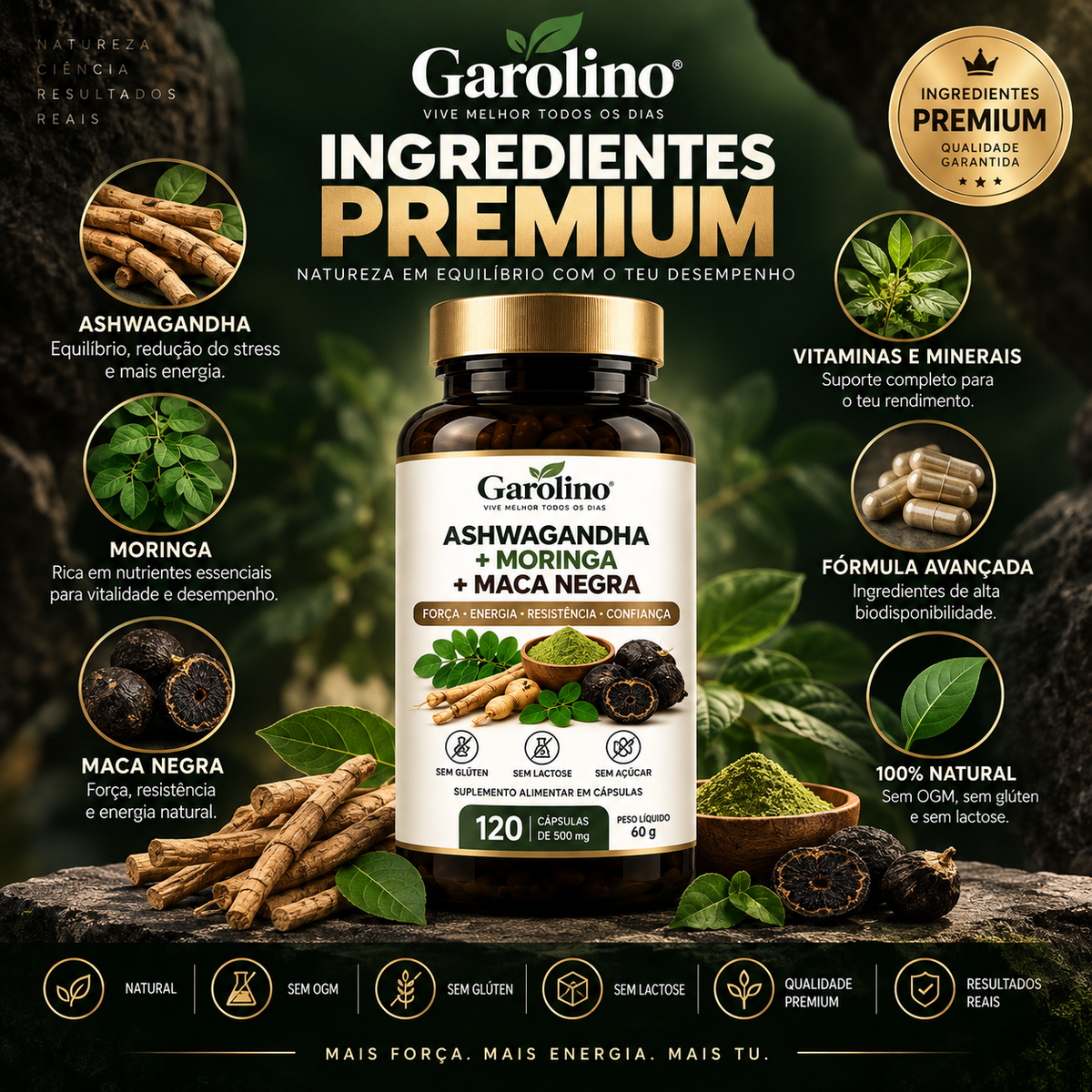 Garolino® Performance Masculina – Fórmula 3 em 1
