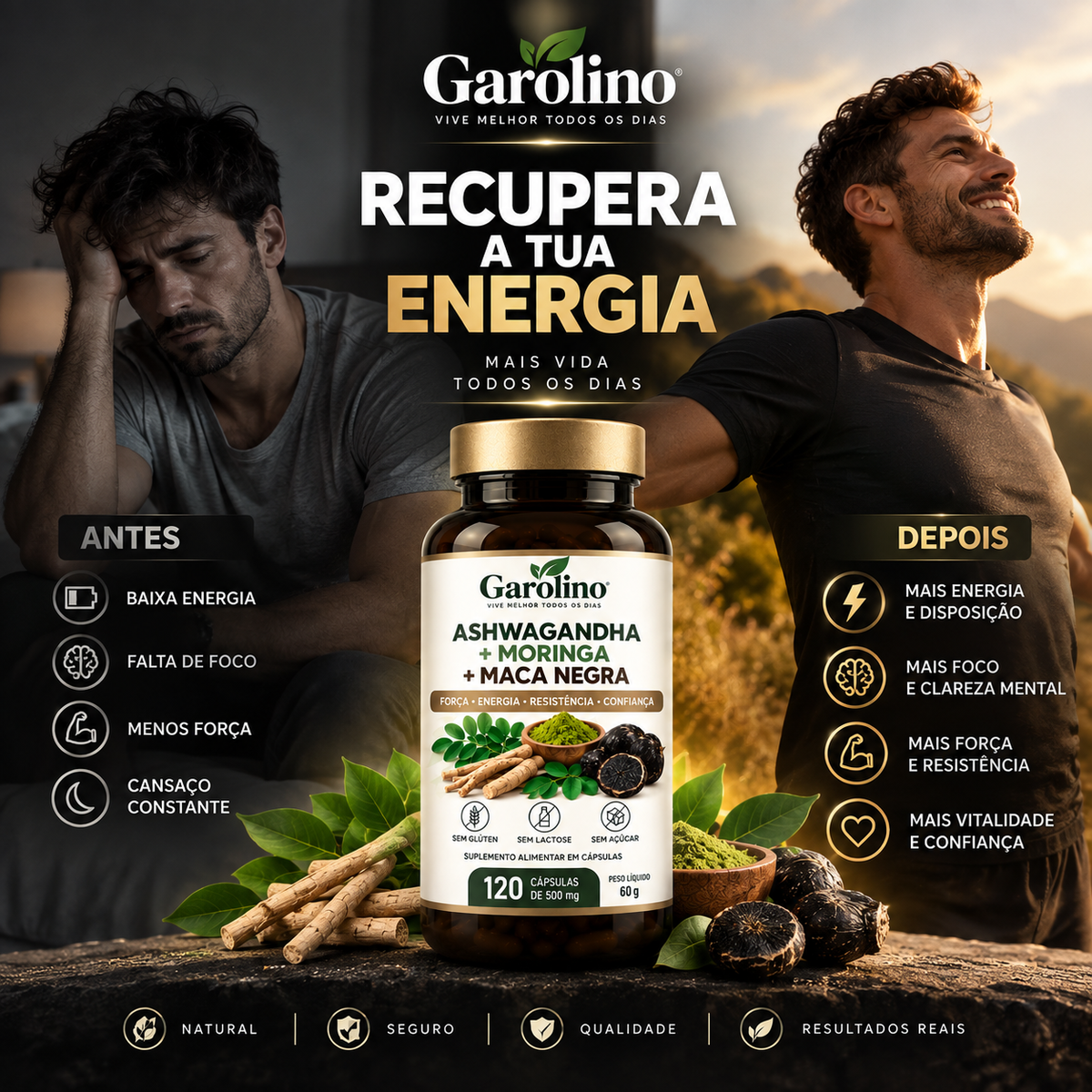 Garolino® Performance Masculina – Fórmula 3 em 1