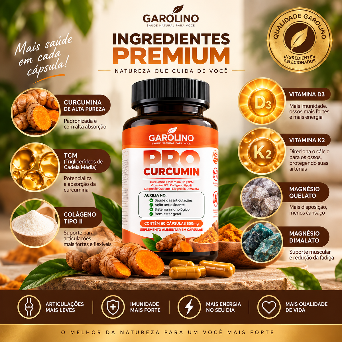 Garolino Pro Curcumin – Fórmula Premium