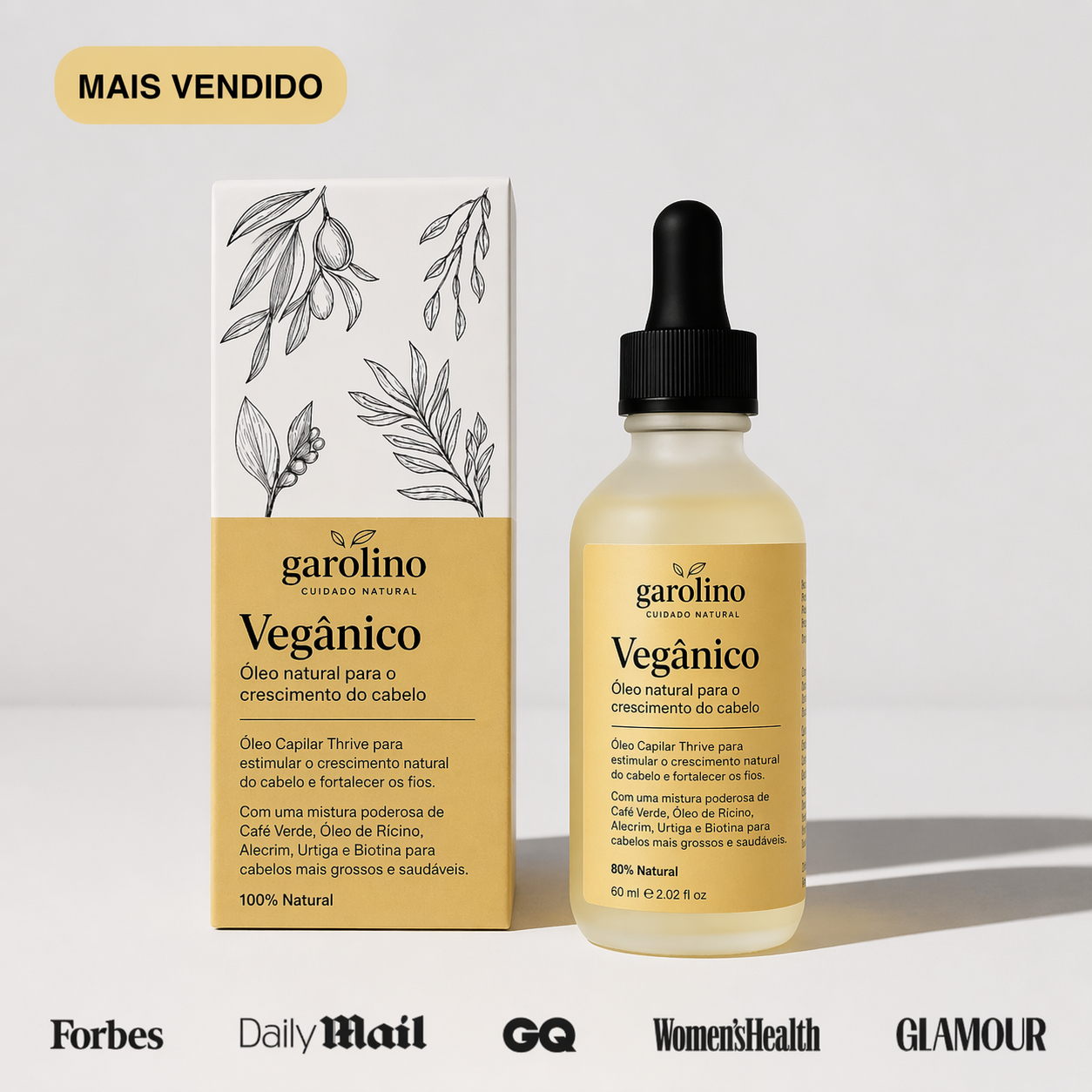 Tratamento com óleo natural para o crescimento do cabelo (Edição limitada)