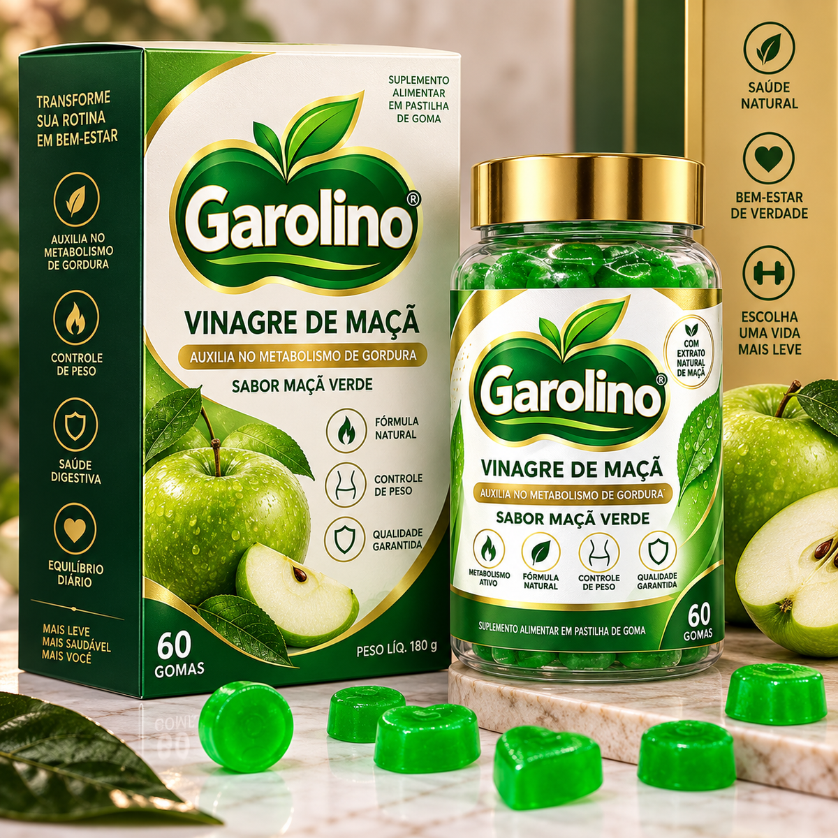 Gomas de vinagre de sidra de maçã
